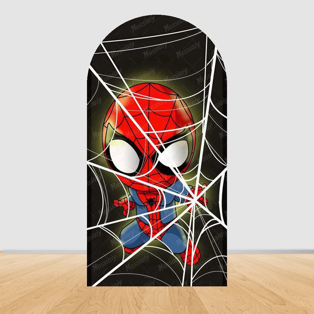 Spider-Man and Amazing Friends Arch Backdrop Cover Spider-Man Kids Boy Birthday Party Photography Background Baby Shower Decor view 3
