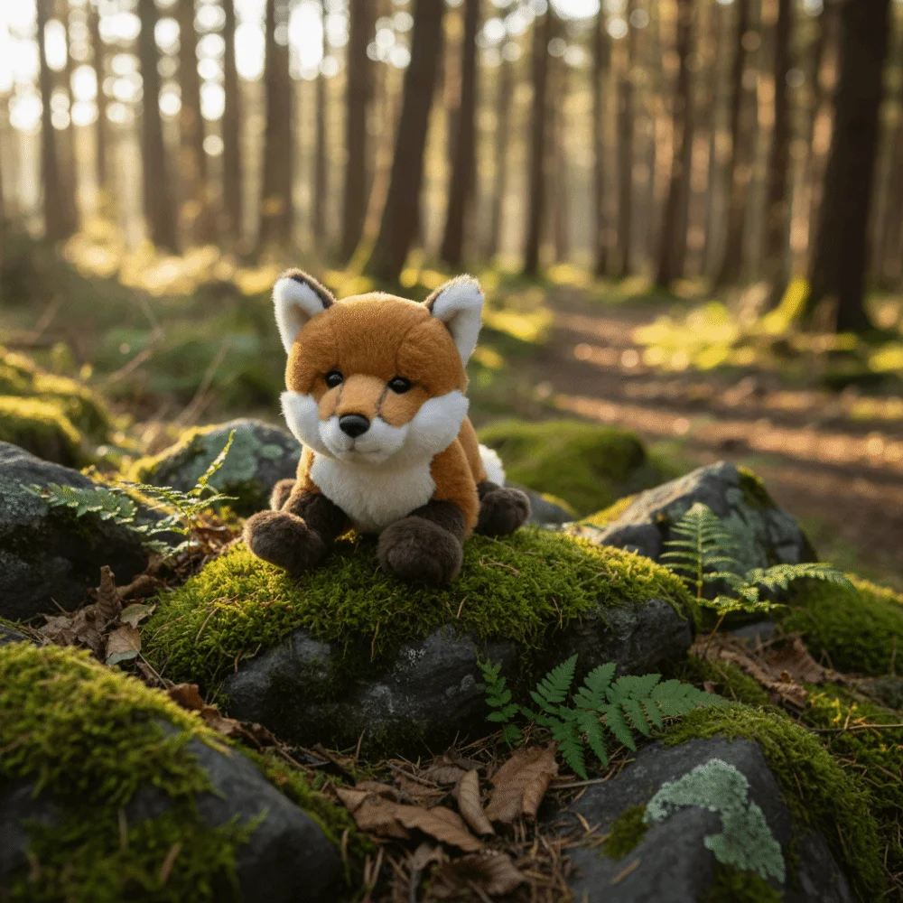 

Soft Material Lying Plush Toy Realistic Design Fluffy Texture Red Plush Toy Lifelike Appearance Lovely Style