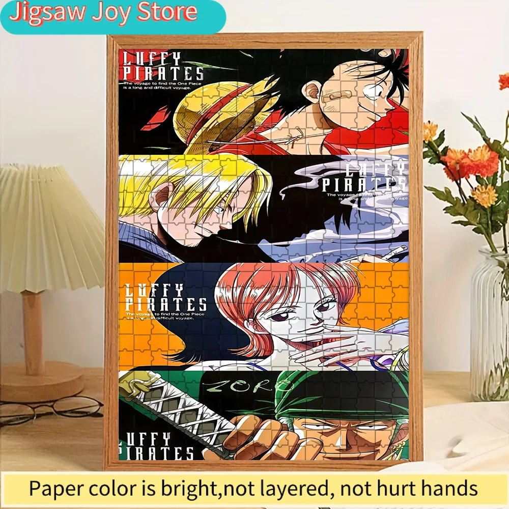 

Пазл-головоломка One Piece: Луффи, Санджи, Нами, Зоро и другие ключевые члены команды Соломенной флотилии, вертикальный дизайн, аниме-персонажи