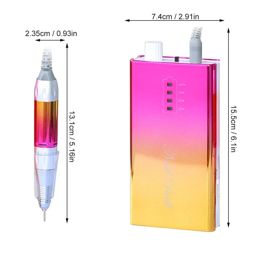 IBELIEVE Strong Nail Drill Machine Metal Handpiece 30K Rechargeable Portable Nail Drill  Mill Manicure Polisher