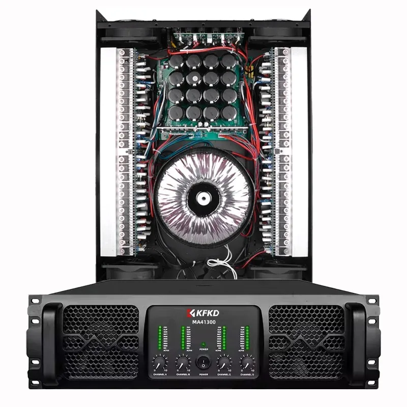 KFKD Audio Equipment Amplifier 41300 Power Amplifier H 3U Class 4-channel Digital Stereo Audio 1300w*2 High Power Amplifier