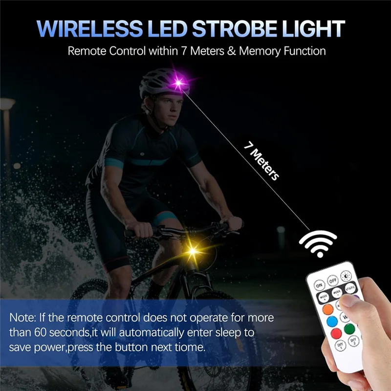 AA76-10PCS LED Strobe Light For Car With Remote Control–Wireless High Brightness 8 Colors USB Charge