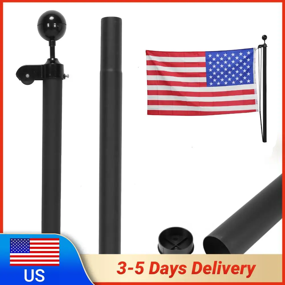 

Aluminum Alloy Flag Poles Extra Thick Anti-tangling Flagpole Kit with 360° Rotating Rings Clip for Residential Or Commercial