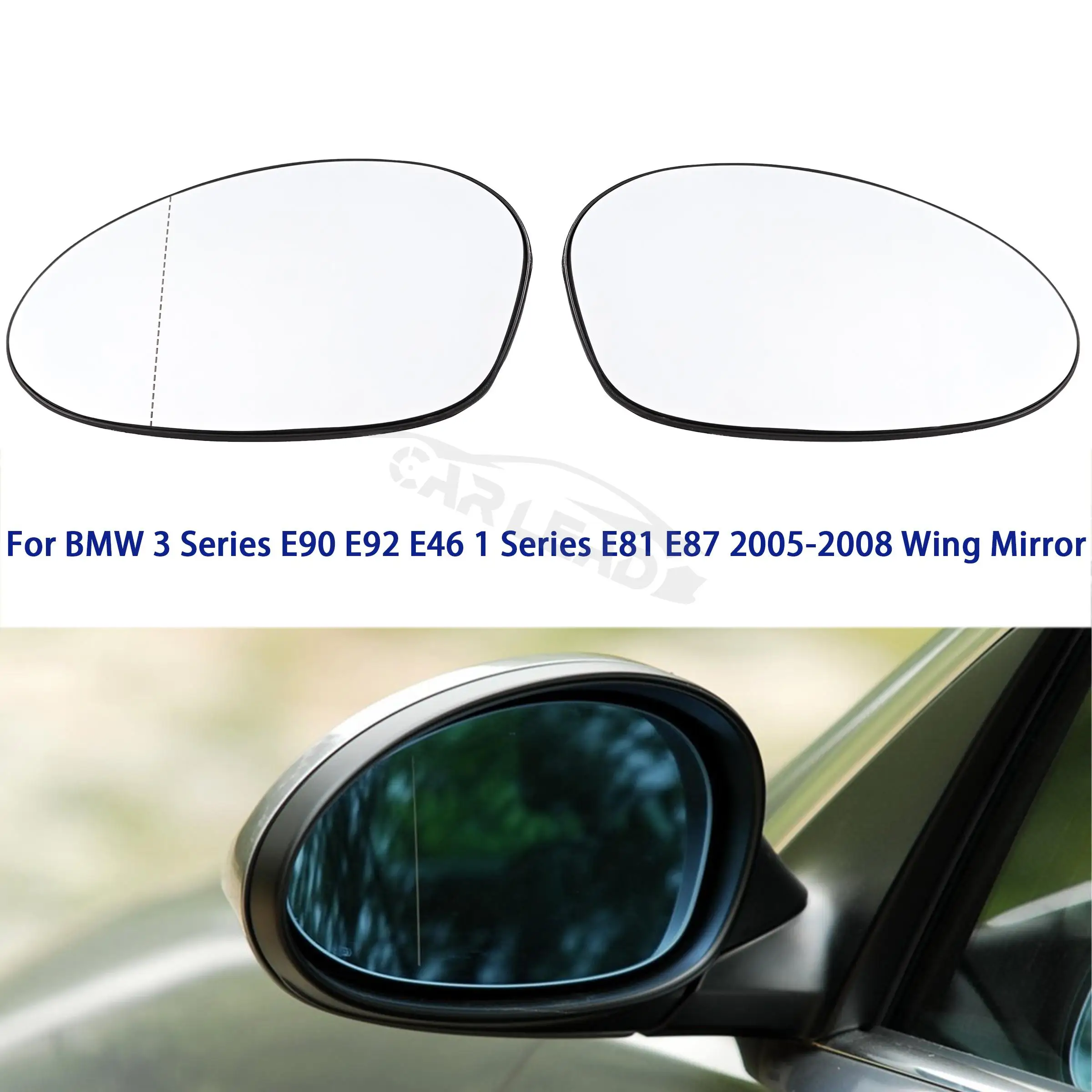 Heated Rearview Side Mirror Glass Lens For BMW 3 Series E90 E92 E46 1 Series E81 E87 2005-2008 Outside Mirror 51167145267/268