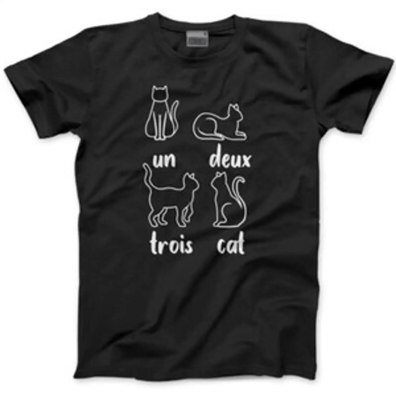Un Deux Trois Katze Französisch Kinder T Shirt süß Kätzchen Haustier lustig Katzenliebhaber Geschenk vintage Washed Slightly