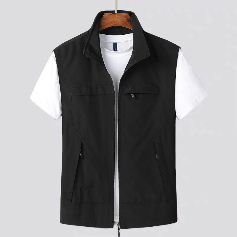 Spring And Autumn Men's Casual Outdoor Vest Fast Drying Breathable Fishing Vest Multi-Pocket Vest Jacket