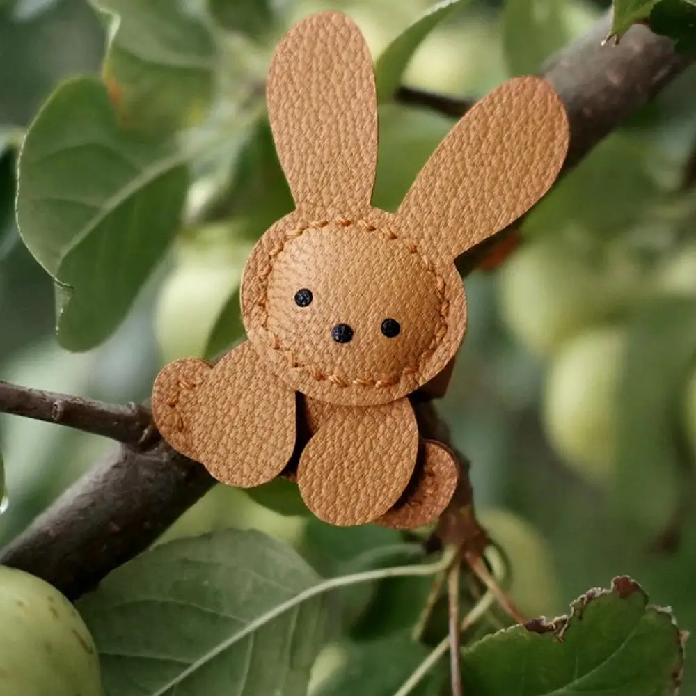 بو الجلود لطيف أرنب حقيبة مشبك قلادة حقيبة صغيرة سحر قابل للتعديل اليدوية الأرنب حقيبة ملحق هدية حلية حقيبة الديكور