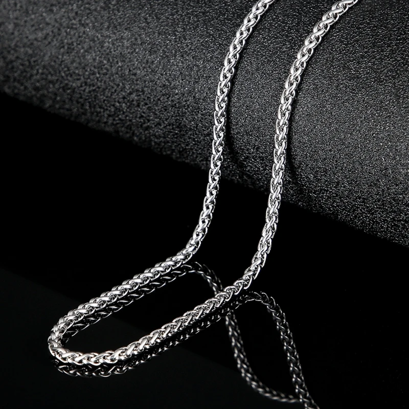 2.5/3.2mm Stainless Steel Twist Chain Male Chain Men and Women Punk Rock Style Necklace