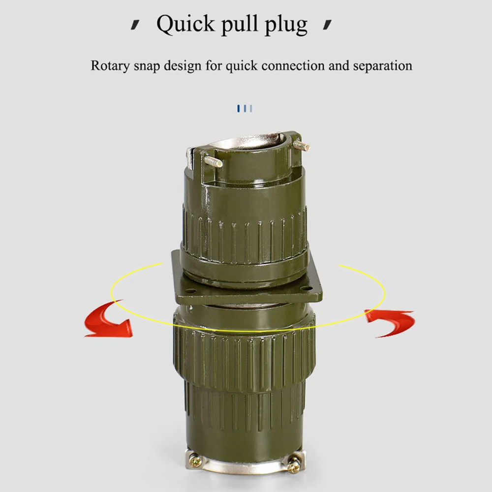 Y36M Series Fast Buckle Aviation Cable Industry Floating Typ Connector Plug Socket Male Female 4 14 16 19 36 50 65Pin Army Green