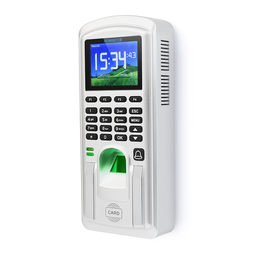 HOMSECUR New Fingerprint And RFID Card Time Attendance+Free Software+WiFi+DST