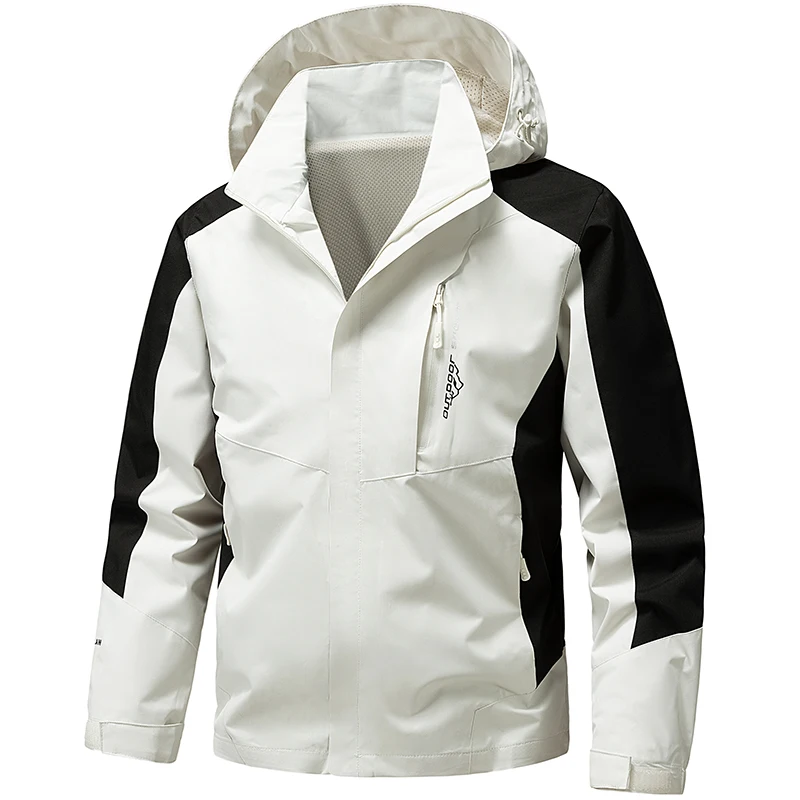 

Windbreaker Men Tactical Jacket Autumn New Waterproof Outdoor Hooded Coat Sports Military Size M-5XL Field Climbing Thin Outwear