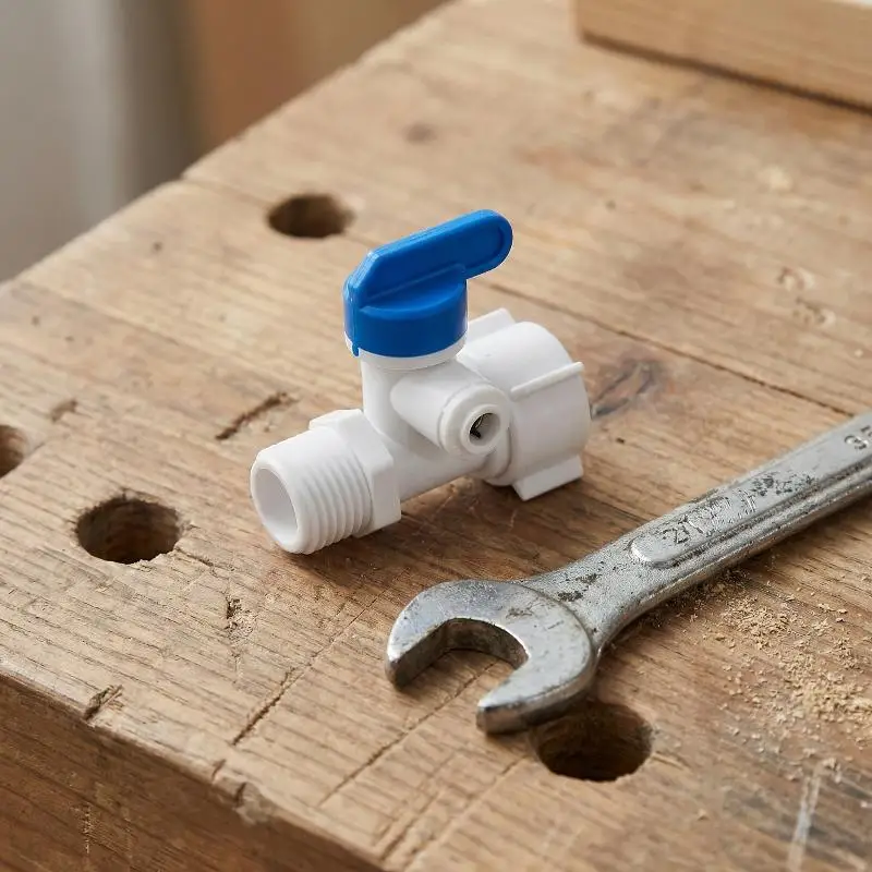 Multi Application 12 Inch Thread to 14 38 Tube RO Water Adapter Ball Valve for Tap and Drinking Filter System