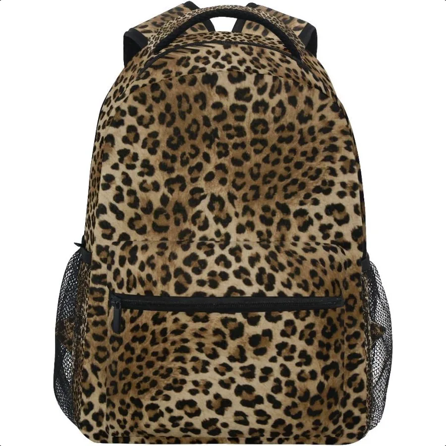 Leopard print  Boys Girls School Computer Backpacks Book Bag Travel Hiking Camping Daypack