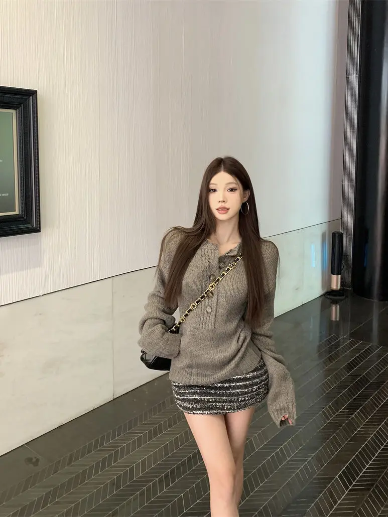 Sweaters Jumpers Pullovers Woman Zip Cotton Fairycore Style Boxy Street Urban Y2K Fashion Ethereal Magical Fantasy Winter Youth