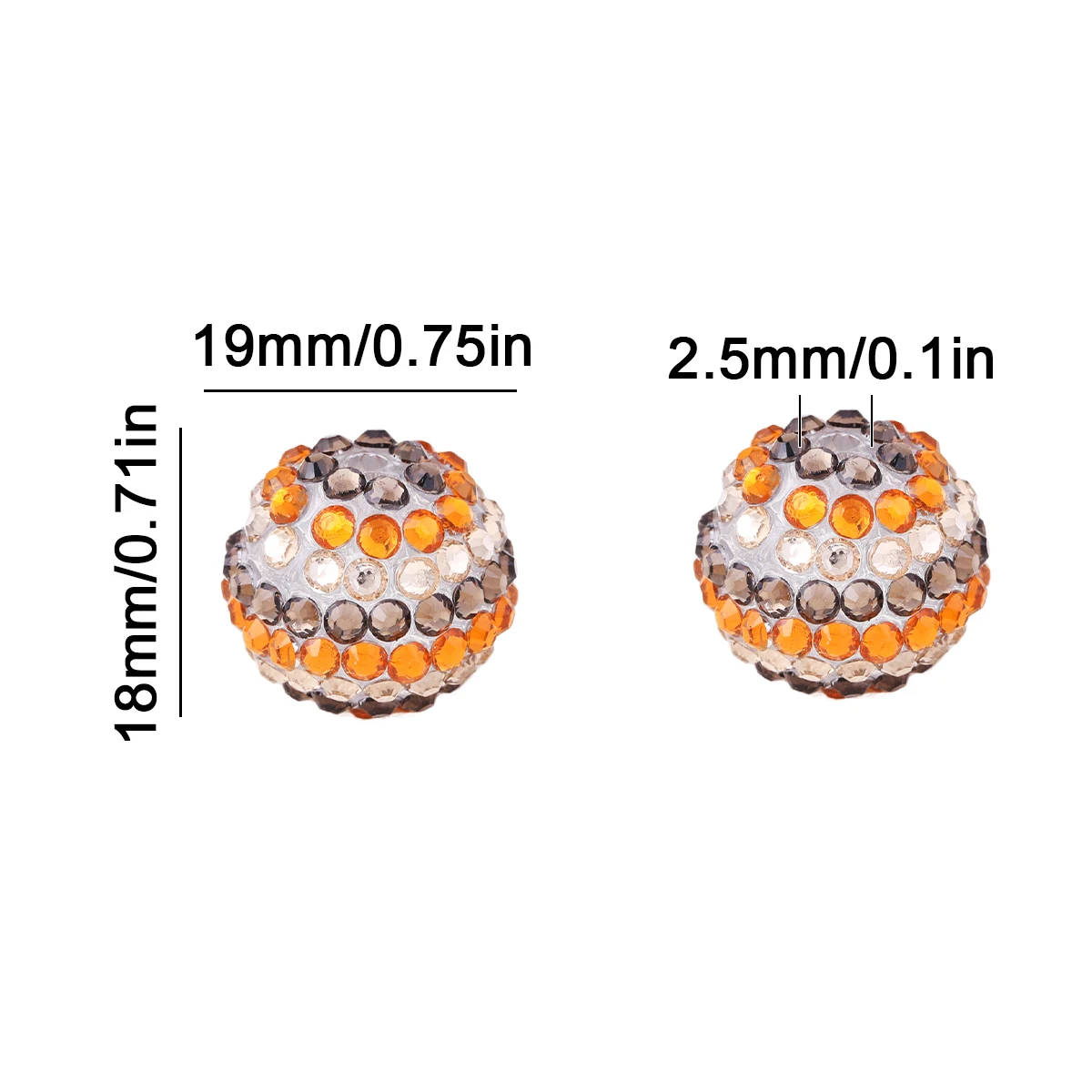 2/4/6Pcs 18x19mm Three Colors Shambhala Drill Beads for Fountain Pen Decorations Bracelet Keychain Phone Chain DIY Accessories