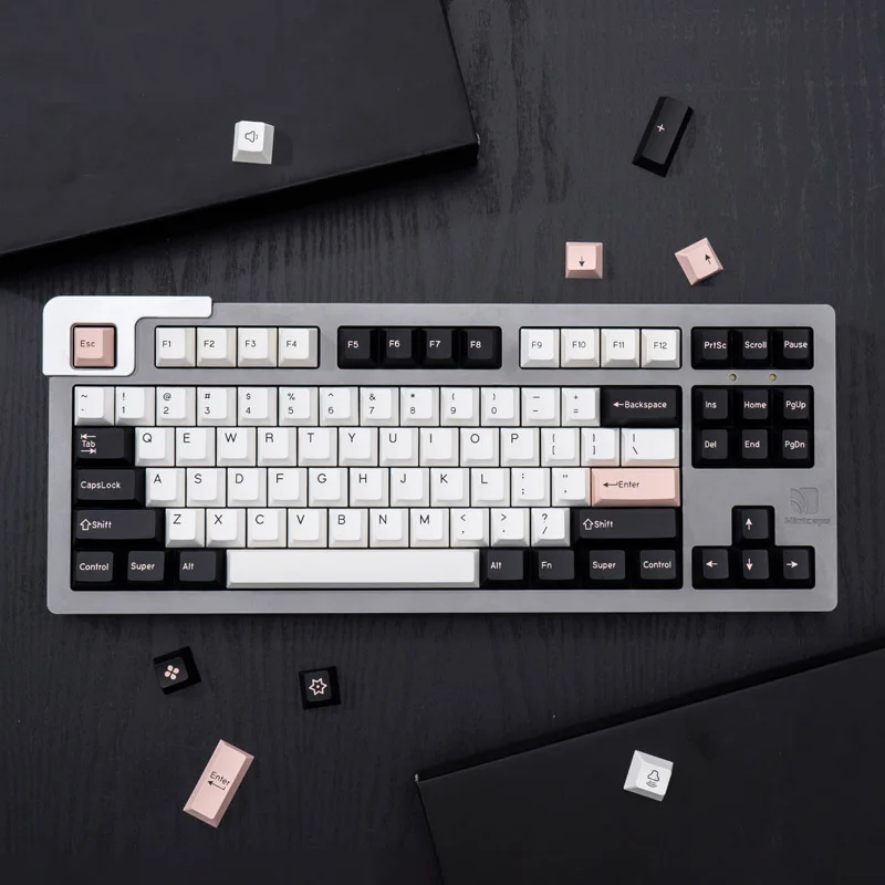 Imagem -03 - Olivia Keycaps para Teclado Mecânico 177 Teclas Rosa Branco Preto Pbt Duplo Tiro Cherry Perfil Caber 68 75 84 96 980 100 Gk61