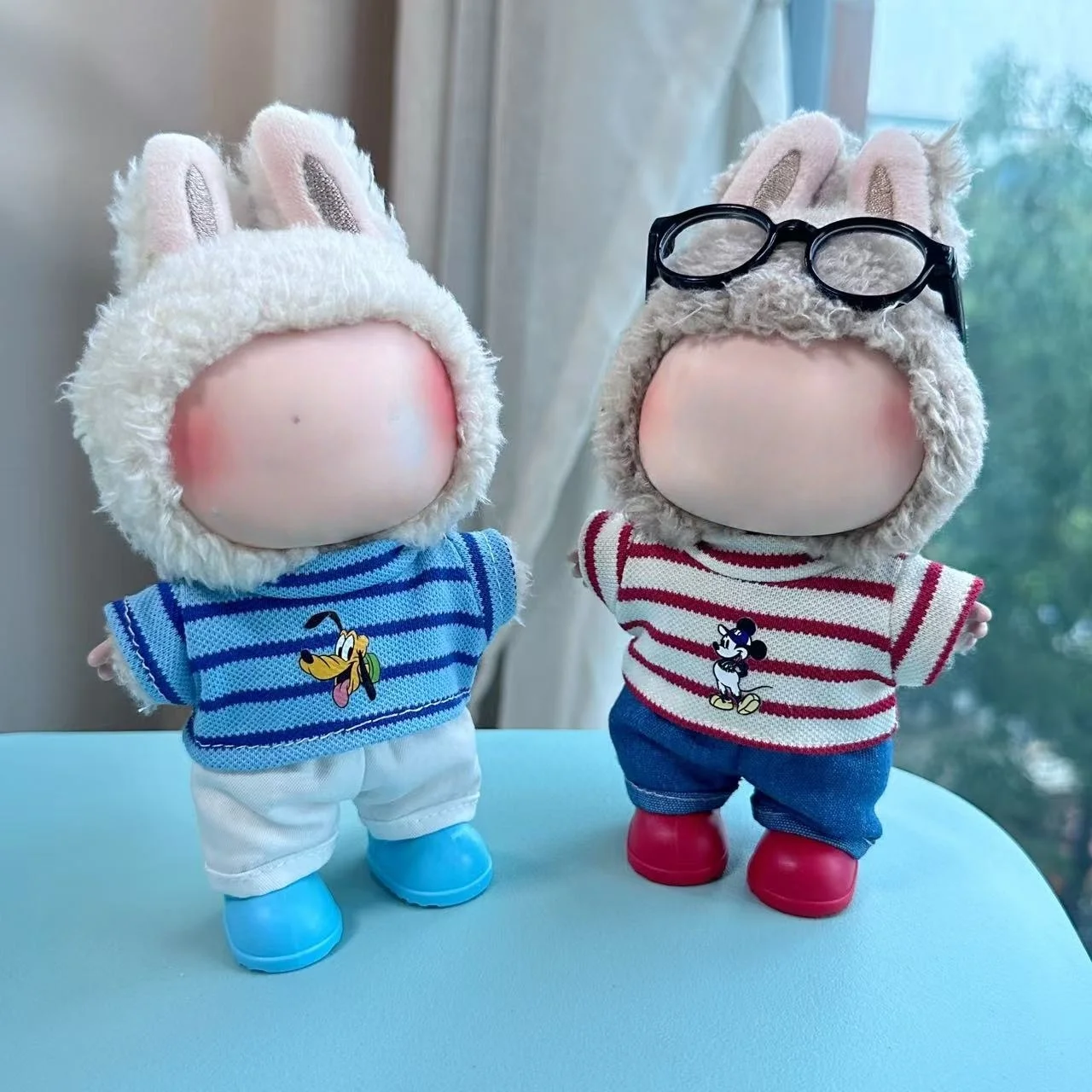 Vêtements de poupée de 17cm pour tenue Labubu, accessoires mignons, vêtements de poupées monstres, cadeau pour enfants, Mickey Mouse et ‌ Dingo Goof ‌