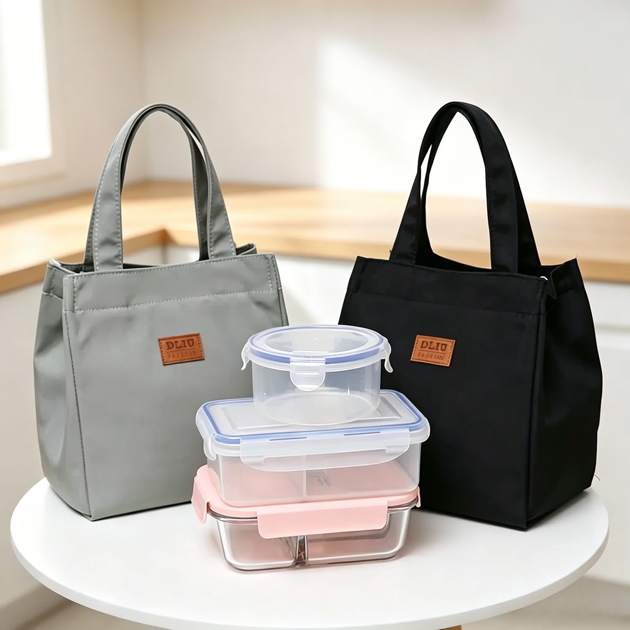 Large Capacity Lunch Bag with Aluminum Foil Insulation for Work, Simple and Practical Top Handle Bag Insulated Lunch Bag Picnic