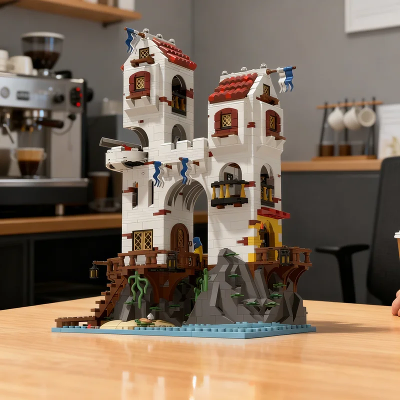 2015pcs MOC Imperial Island Outpost Pirates Model Building Blocks Creative Gift DIY Display Decor Adult Premium Kids Desk Home