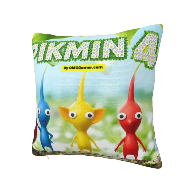 Games Pikmins 4 Cartoon Cushion Cover Pikmins Strategic Video Soft Modern Pillow Home Decoration