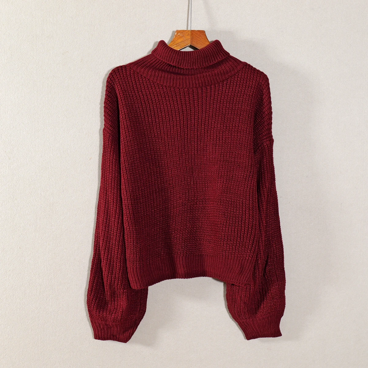 

Fall Winter New Women's High Collar Long Sve Color ort Loose Overhead Sweater Faionable Versatile Commute Sle