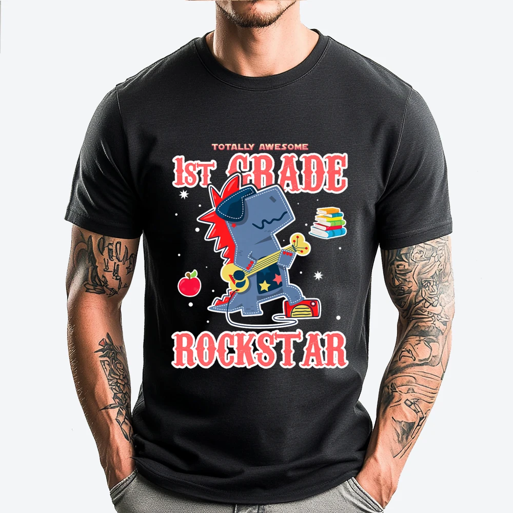 

Totally Awesome First Grade Rockstar 1st Grader Tee Graphic Shirts Band Tshirts Vintage Style Aesthetic