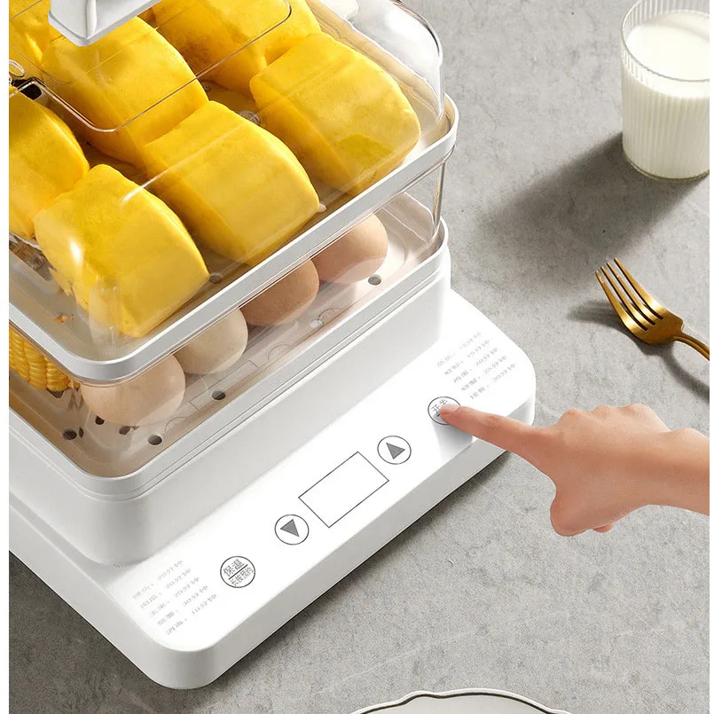 Yonsa 24L New Design Electric Food Steamers 800W 3 Three Layer Electric Steamer Cooker Pot