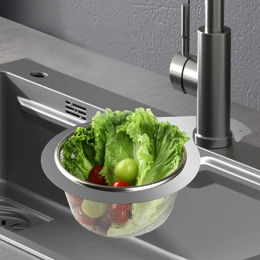 Dry And Wet Separation Sink Drain Basket Drain Water Basket Stainless Steel Drain Rack Swan Shape Kitchen Basin Organizer