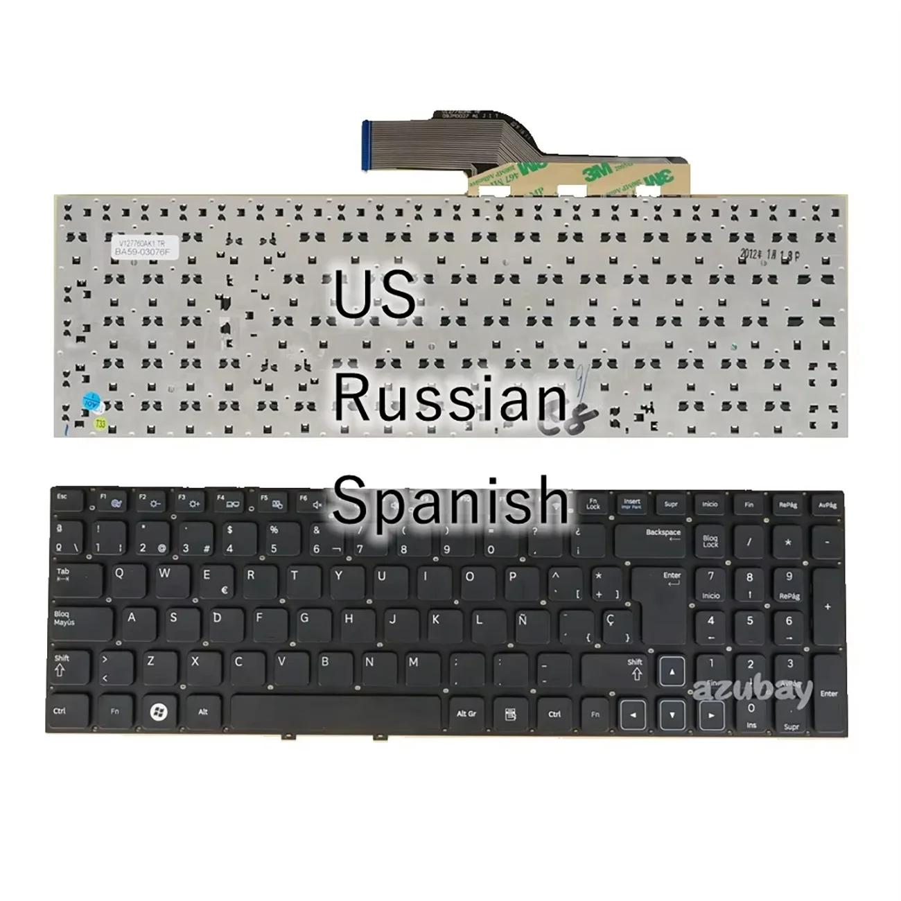 Spanish Russian Keyboard for Samsung NP300E5A NP305E5A NP300V5A NP305V5A NP300E5C NP300E5X NP300E5Z NP300V5Z  Black No Frame