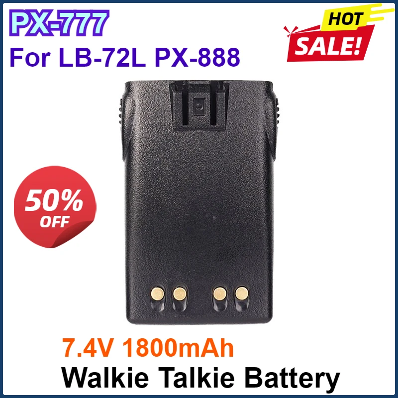 

2PCS 7.4V 1800mA PUXING PX-777 Walkie Talkie Li-Ion Battery For CB Radio Battery LB-72L VEV3288S Board Two Way Radio Accessiors