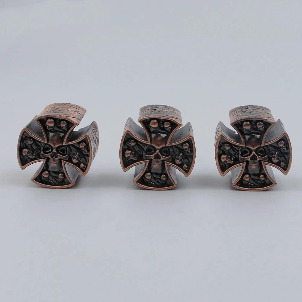 GUYKER High Grade Copper Electric Guitar Bass Knobs Cross Skeleton Style Dual Color Option