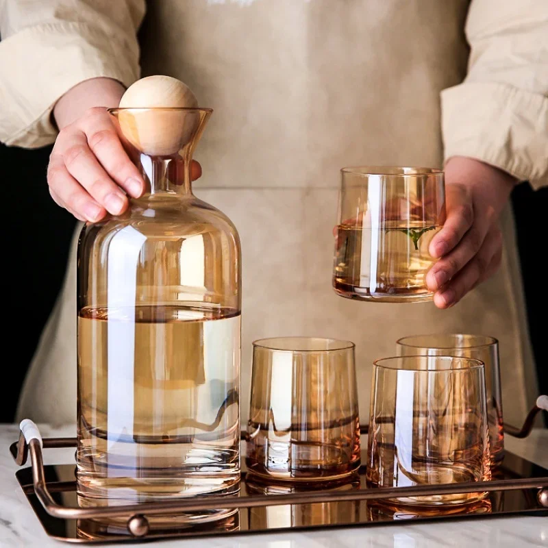 

Прохладный чайник из скандинавского стекла, креативный хрустальный стеклянный офисный сок, травяной чай, кувшин большой емкости, виски, пиво, бутылка для питьевой воды