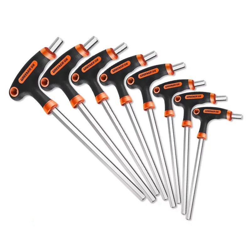 AliExpress GREENERY Metric T-Handle Hex Key Wrench Set 2–10mm Flat/Ball Head + Torx T10–50 with Ergonomic Grip Auto Bike Repair Tools Set