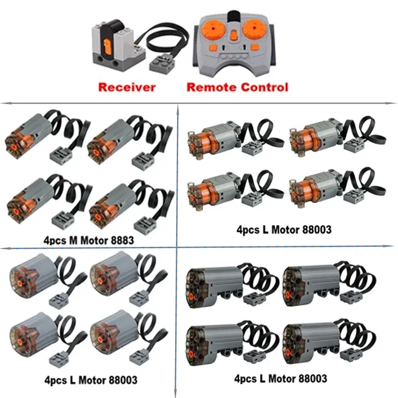 

MOC M/L/XL/Servo Motor Technology Building Blocks Parts Infrared Remote Control Sets Bricks Power Function DIY Motor For Car Toy