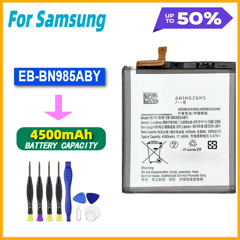 EB-BN985ABY 4500mAh Replacement Battery for Samsung Galaxy Note 20 Ultra Note20 Ultra Phone Batteries+Tools