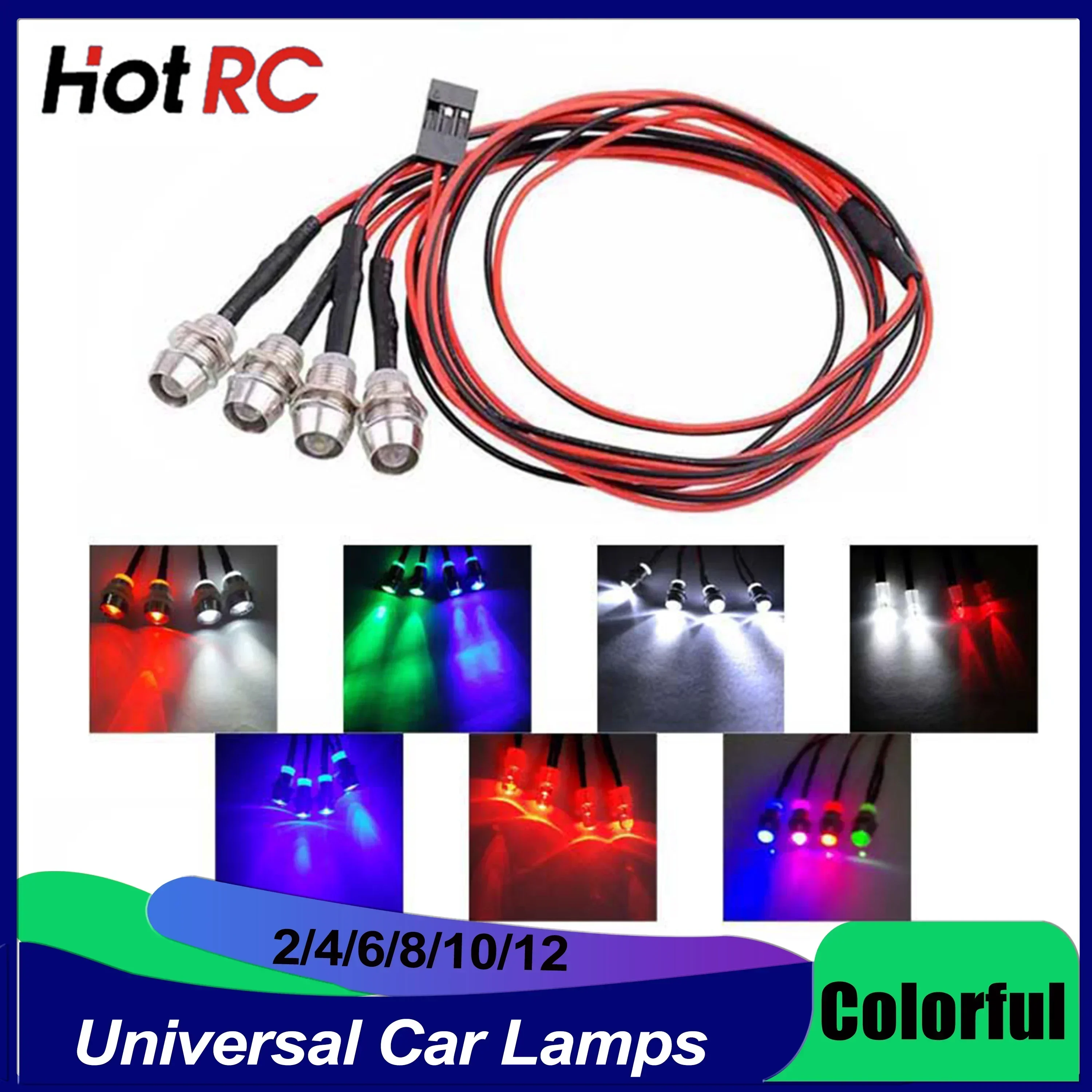 3mm 5mm 8mm RC Car Lamp Universal LED Lights for 1/8 1/10 1/12 1/24 Axial Scx10 Traxxas Trx4 Hsp Redcat Tamiya Crawler Truck