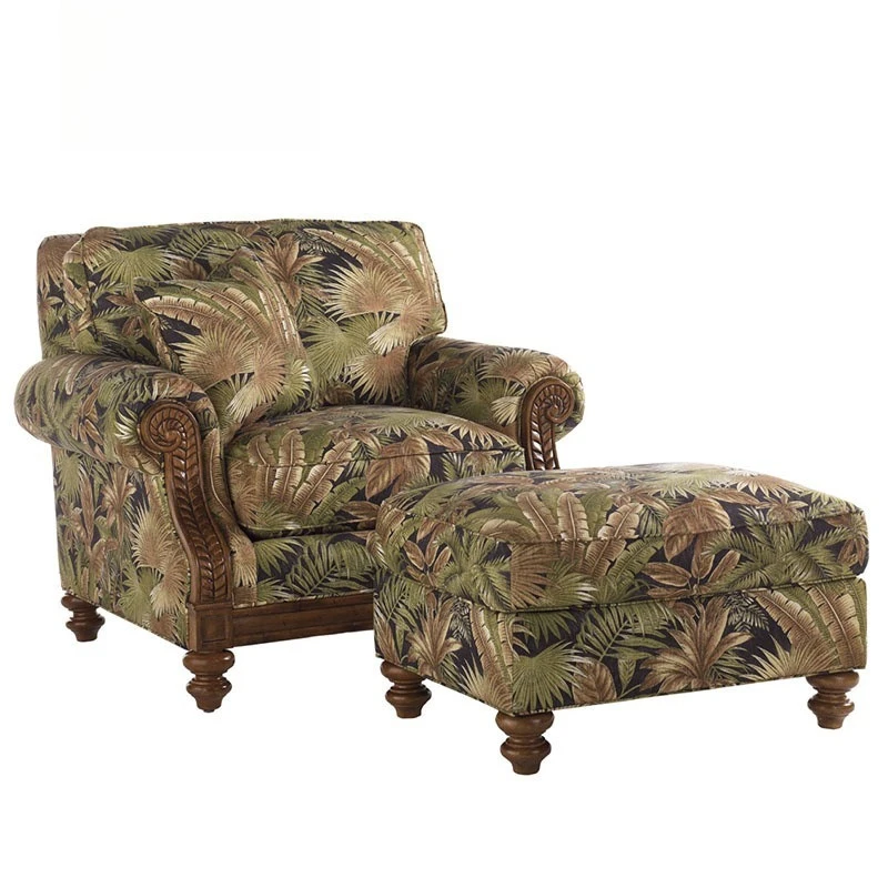 South East Asia Simple Fabric Full Soft Bag Single Sofa, Foot Pedal Combination