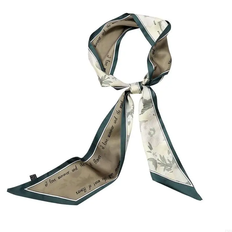 P88A ผ้าพันคอผอมจีน Hairband แฟชั่นริบบิ้นผมผู้หญิงผ้าพันคอผม Scrunchies ซาตินภาษาฝรั่งเศสคำ Elegant ยาวผมหญิง