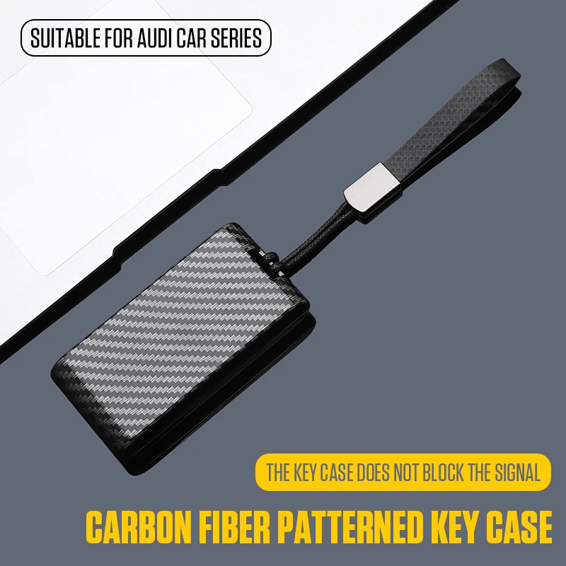 

Carbon Style ABS Car Key Case Cover Fob for 2025 2026 Audi E5 Sportback Remote Key Protector NFC Card Key Holder