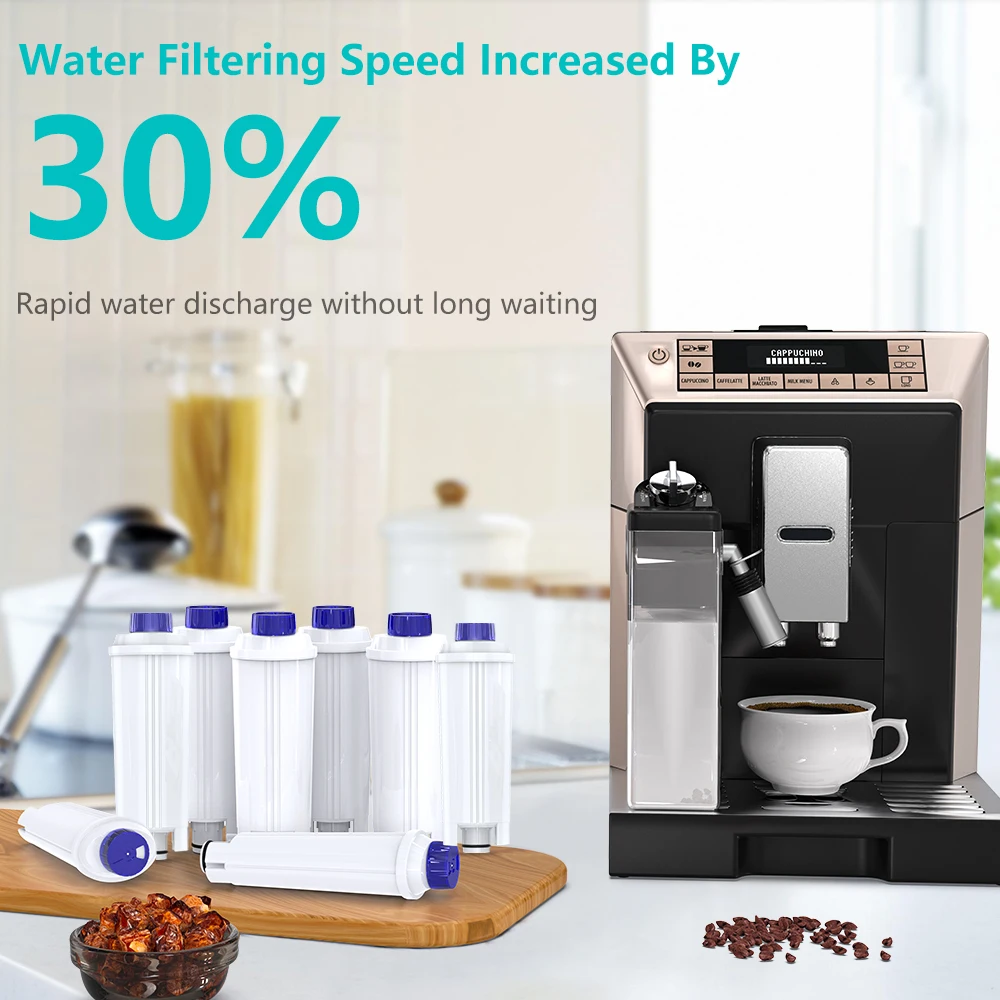 فلتر مياه عالي التدفق لصانعي القهوة De’Longhi ECAM/ESAM/ETAM، CFL-950، SER3017، 5513292811، معتمد من TUBV، قهوة صحية