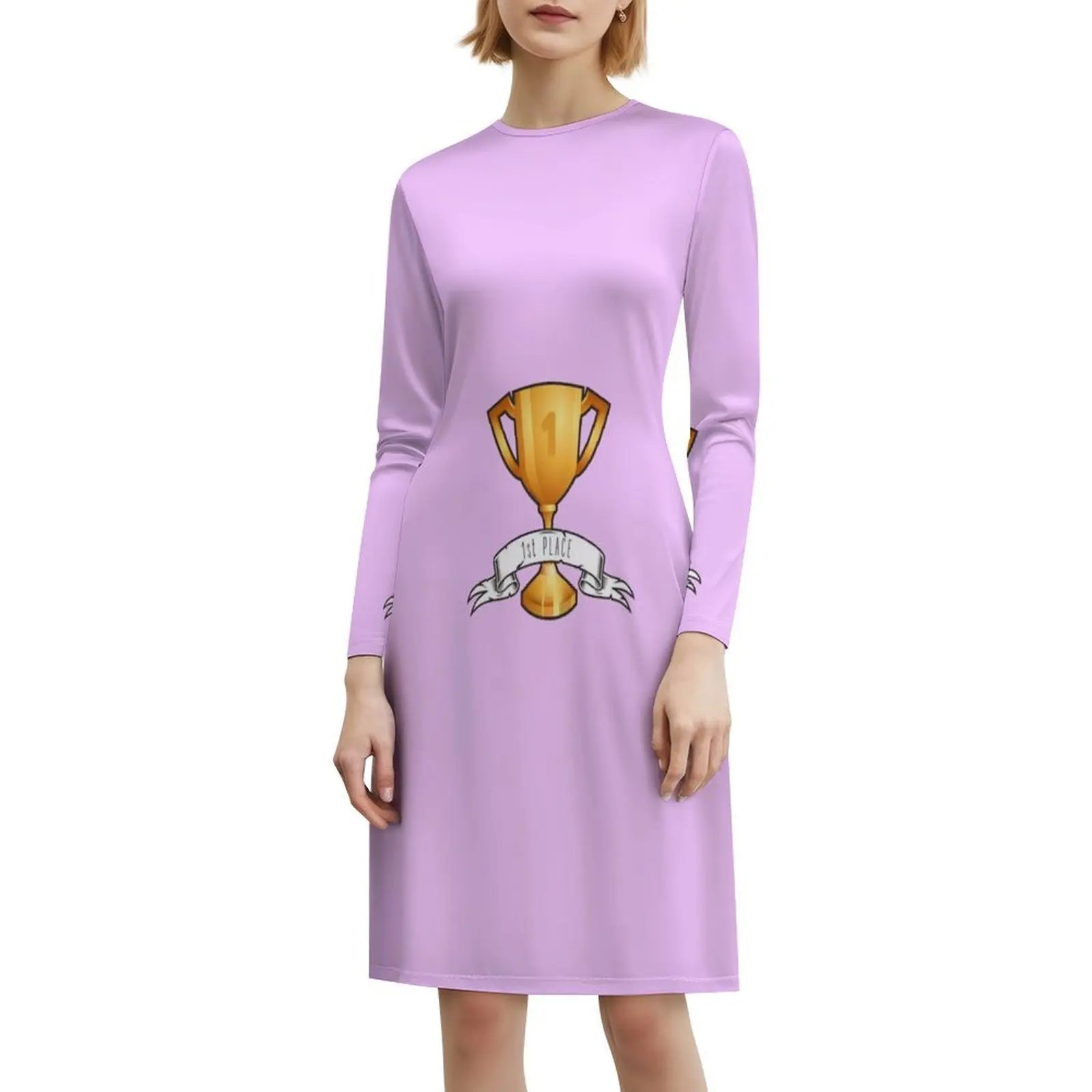 فستان بوهيمي بدون أكمام من Golden Cup-1St Place للنساء مطبوع عليه فساتين حفلات الشاطئ كأس ذهبي الفائز لعبة رياضية للمكان الأول أنثى #6