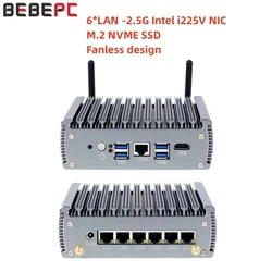 Mini PC com 6 LAN, Intel i225V, NIC i7-1165G7, 4 núcleos, 8 threads, RS232, HD, Mini PCIE, GPIO, Windows 10, Linux, Ubuntu, Firewall Pfsense, 2.5G