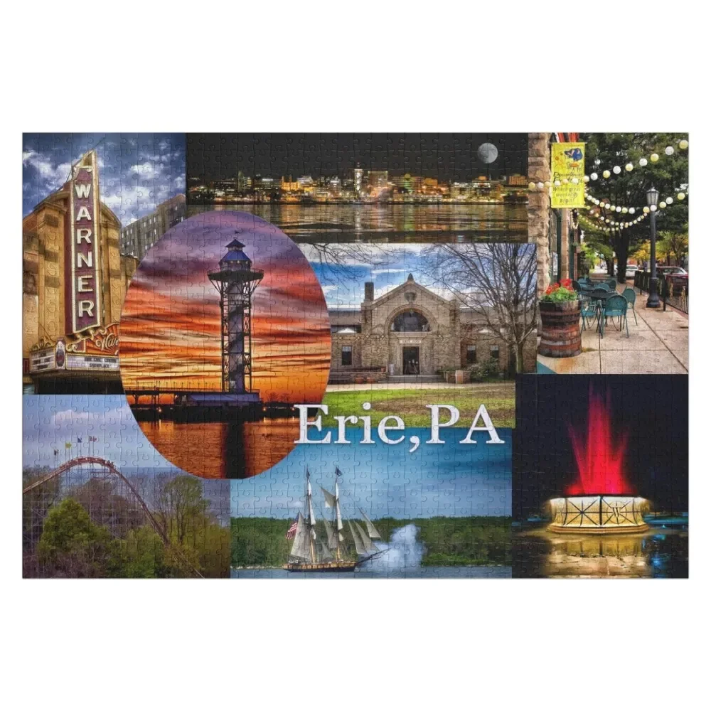 

Explore Erie, PA Jigsaw Puzzle Customizable Child Gift Customized Kids Gift Wood Adults Puzzle