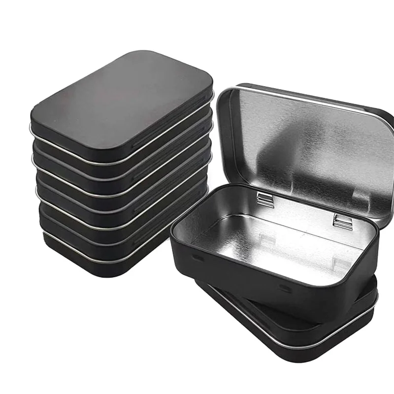 Frosted Mini Metal Storage Box With Flip Lid 1 Pcs Empty Hinged Iron Box Pill Candy Container Jewelry Organizer Storage Supplies