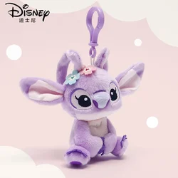 Hot Kawaii Disney Stitch Angel Plush Stuffed Toys Purple Anime Lilo&Stitch Doll Cute Keychain Pendant Birthday Gift For Kid Girl