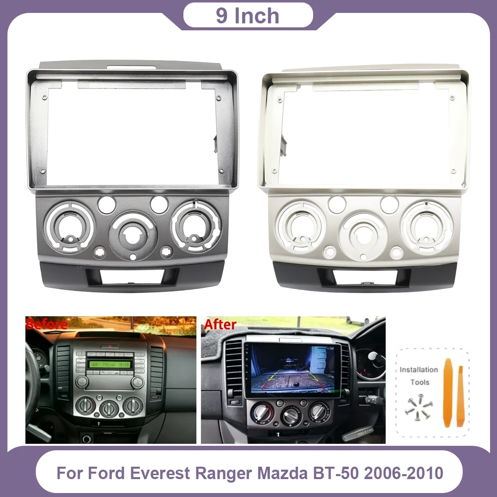 9 Inch Fascia Frame Dashboard Panel For Ford Everest Ranger Mazda BT-50 2006-2010 Android Car Radio Wiring Harness