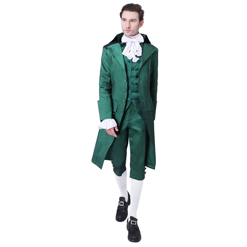 

Cosplayitem Musical Hamilton Victorian Alexander Cosplay Costume Adult Men Green Outfits for Medieval colonial rococo outfit