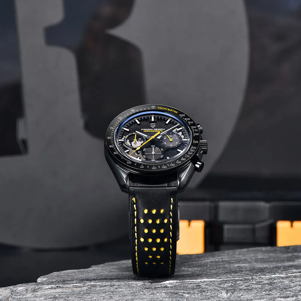 PAGANI DESIGN 2024 New Moon back Men\'s Watches Luxury VK63 Quartz Watch Men Sports Chronograp AR Sapphire glass Wrist watch Men
