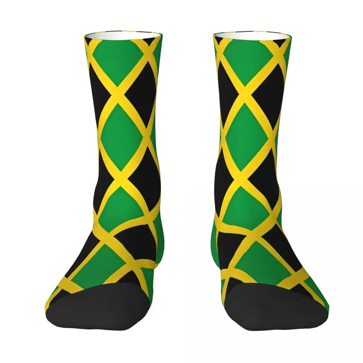 Meias antiderrapantes com bandeira jamaicana para homens, avental impresso, meias engraçadas, skate, macio, respirável, inverno