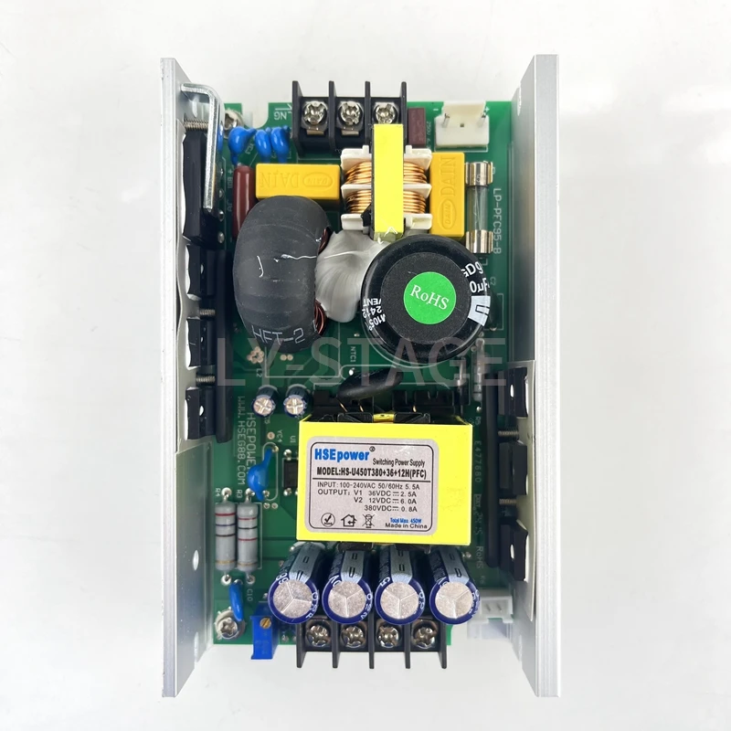 

Источник питания HSEPOWER HS-U450T380+36+12H(PFC) для сценического подвижного головного света